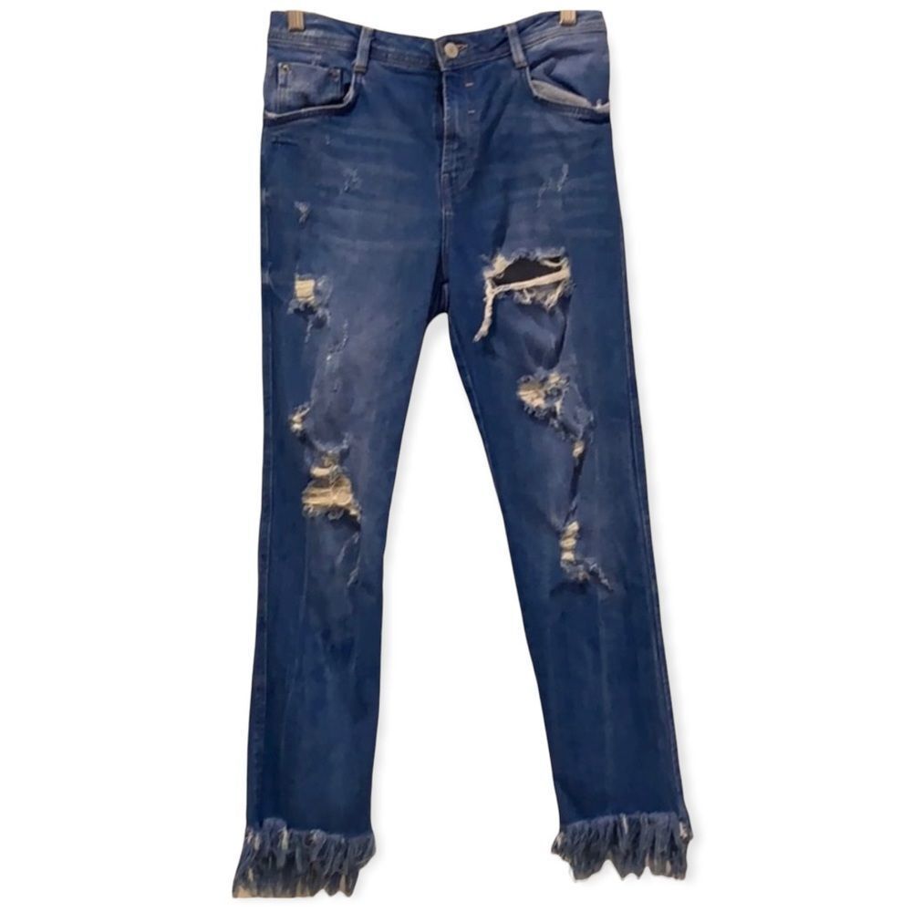 NWOT Zara Trafaluc Frayed Jeans - Size 06